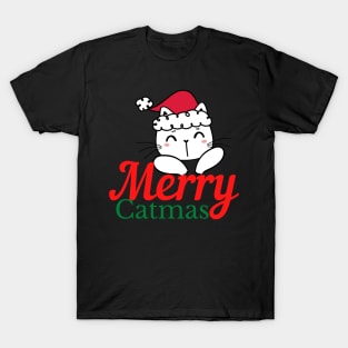 Merry Catmas | Cute Christmas Cat T-Shirt